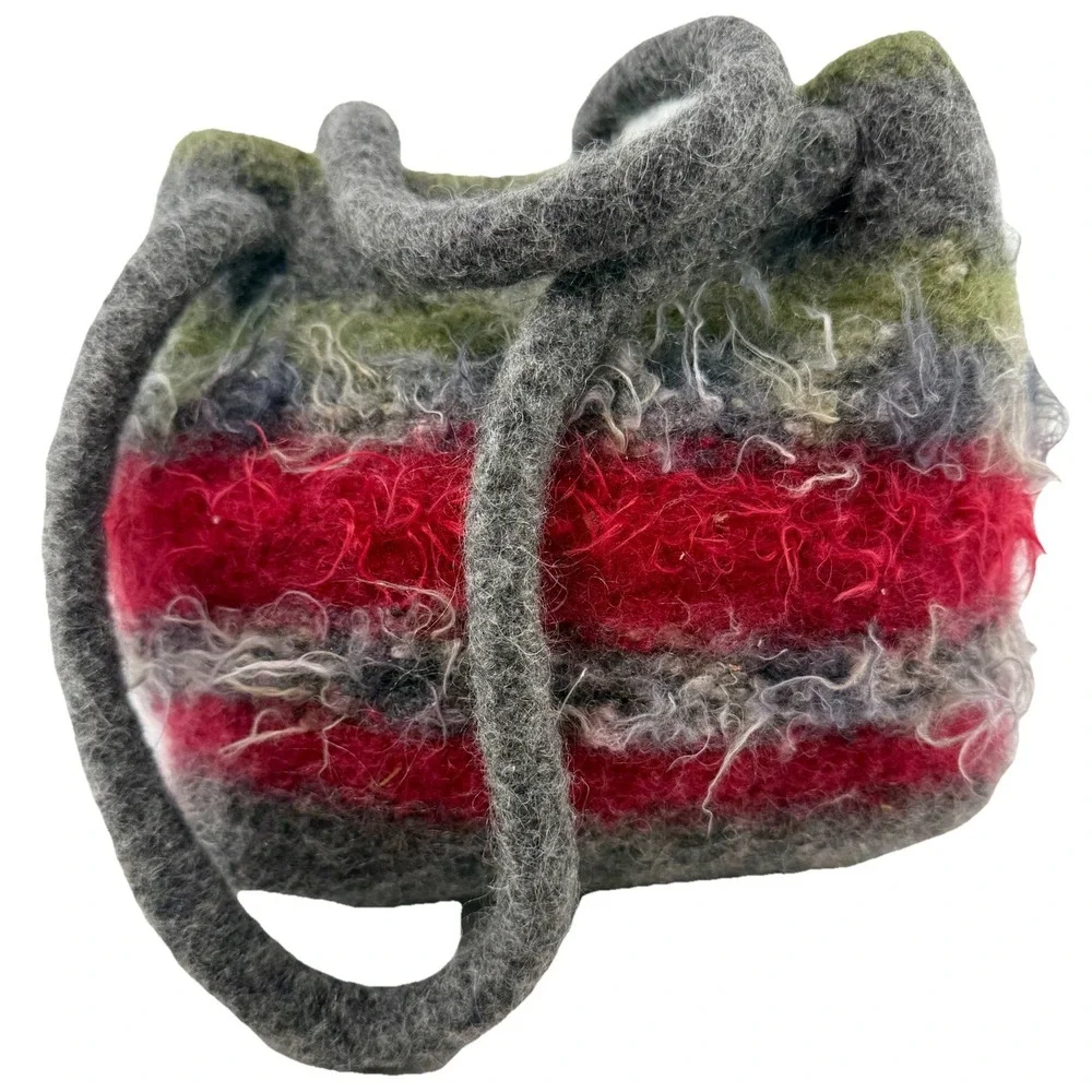 Vintage Mohair Wool Felted Handbag Handcrafted Artisan Made 8